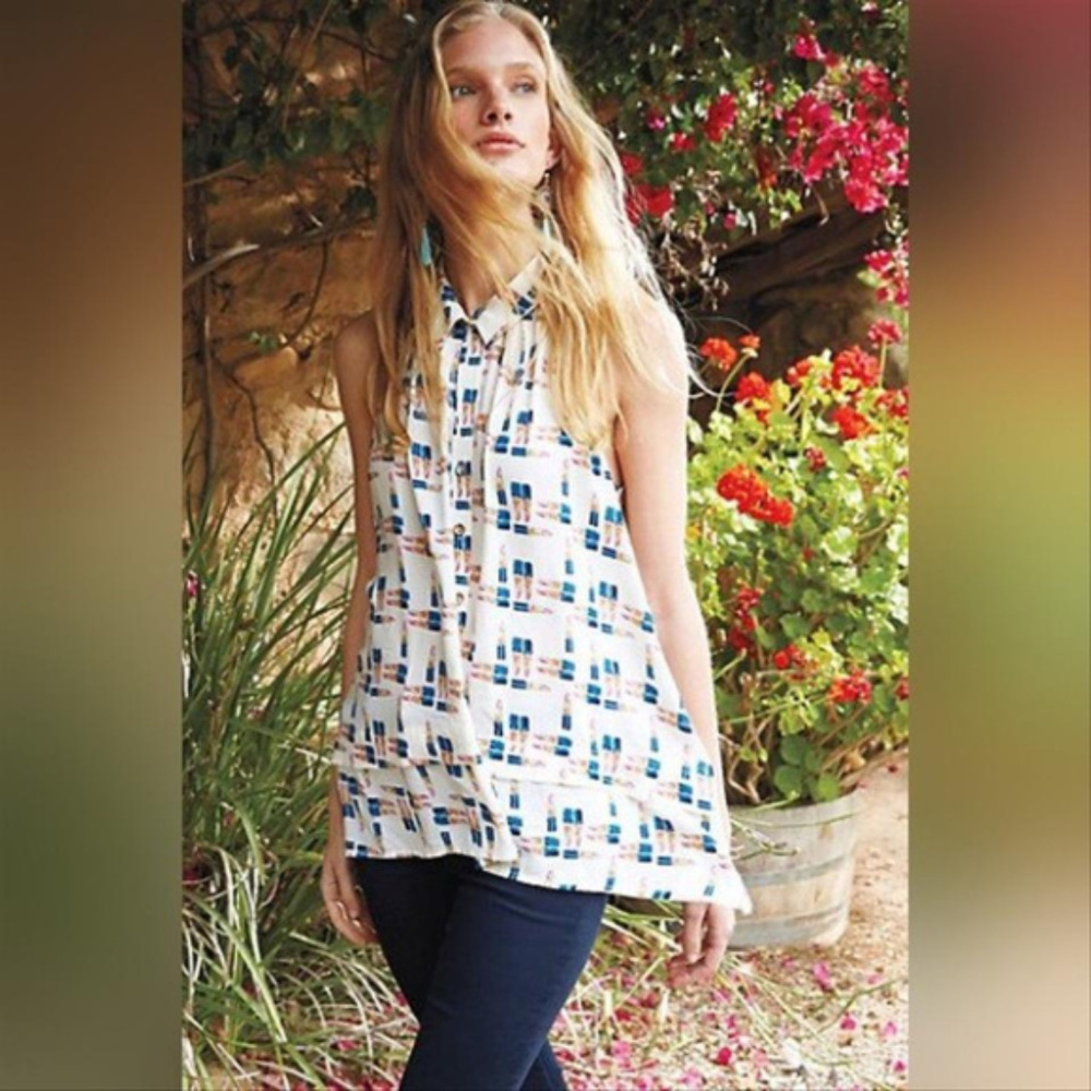 Anthropologie Tesni Lipstick Swing top by Maeve - Picture 5 of 7